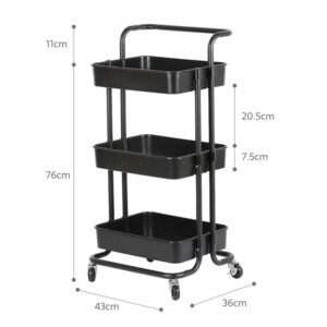 Foldable 3 Tier kitchen trolley