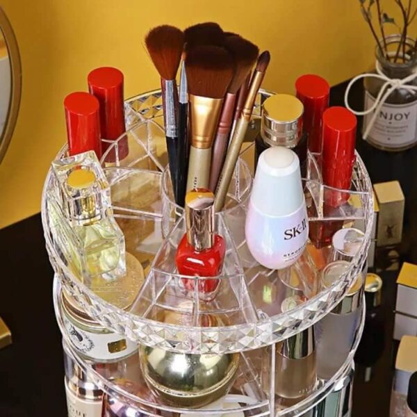 360 Degree Rotating Cosmetic Storage Box Makeup Organize