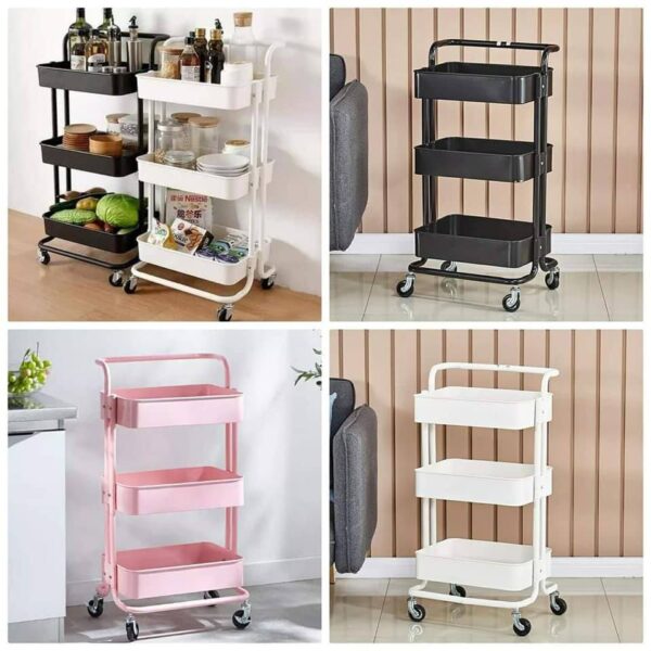 Foldable 3 Tier kitchen trolley