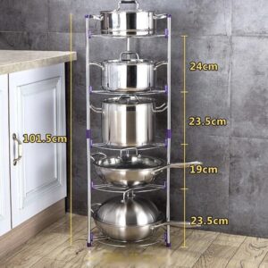 Five Layer Kitchen Steel Pot Rack